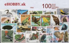 Balíček poštových známok 100ks - VTÁCI
