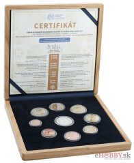 Sada mincí SR 2025 - "700. výročie zavedenia zlatej mince-florénu" PROOF v drevenej kazete