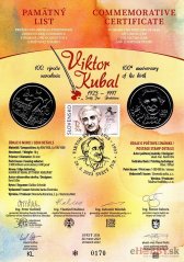 Pamätný list 10€/2023 Viktor Kubal - 100. výročie narodenia
