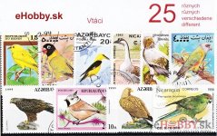 Balíček poštových známok 25ks - VTÁCI