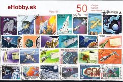 Balíček poštových známok 50ks - VESMÍR