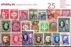 Balíček poštových známok 25ks - VYDANÉ DO ROKU 1945