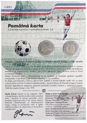 2 EURO -  Víťazstvo futbalistov Československa na Majstrovstvách Európy - 50.výročie + pamätná karta