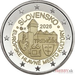 2 EURO - Európske hlavné mesto kultúry Trenčín + pamätná karta