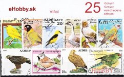 Balíček poštových známok 25ks - VTÁCI