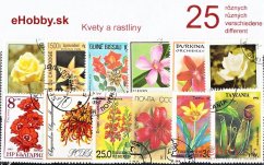 Balíček poštových známok 25ks - KVETY A RASTLINY