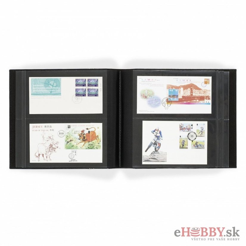 Album na FDC - 50 listov, dlhý formát - modrý s kazetou