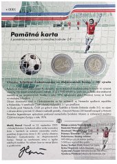 2 EURO -  Víťazstvo futbalistov Československa na Majstrovstvách Európy - 50.výročie + pamätná karta