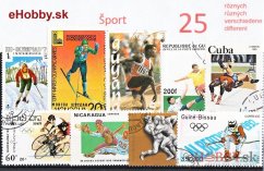Balíček poštových známok 25ks - ŠPORT