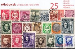 Balíček poštových známok 25ks - VYDANÉ DO ROKU 1945