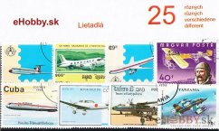 Balíček poštových známok 25ks - LIETADLÁ