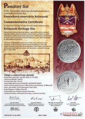 Pamätný list 20€/2025 Pamiatková rezervácia Kežmarok