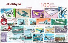Balíček poštových známok 100ks - LIETADLÁ