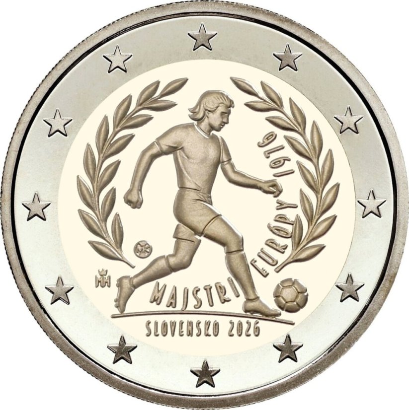 2 EURO -  Víťazstvo futbalistov Československa na Majstrovstvách Európy - 50.výročie + pamätná karta