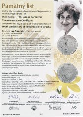 Pamätný list 10€/2026 Eva Siracká