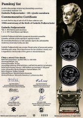Pamätný list 10€/2022 Ľudmila Podjavorinská
