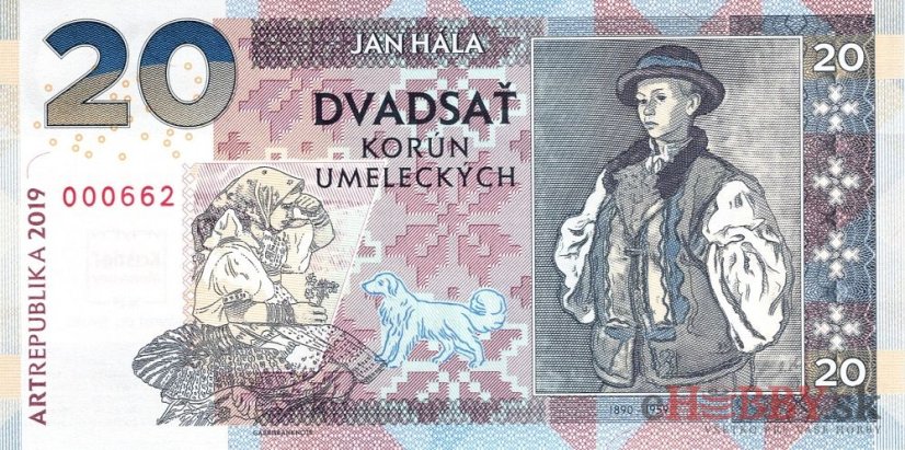 20 Korún 2019 Jan Hála