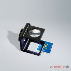 Skladacia lupa plastová s LED 5x zväčšenie